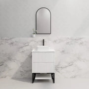 ABS Riva - Riva Bali Freestanding Vanity 600mm - Matt White - Aqualux Bathrooms