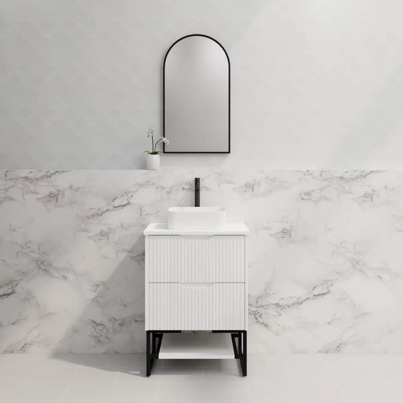ABS Riva - Riva Bali Freestanding Vanity 600mm - Matt White - Aqualux Bathrooms