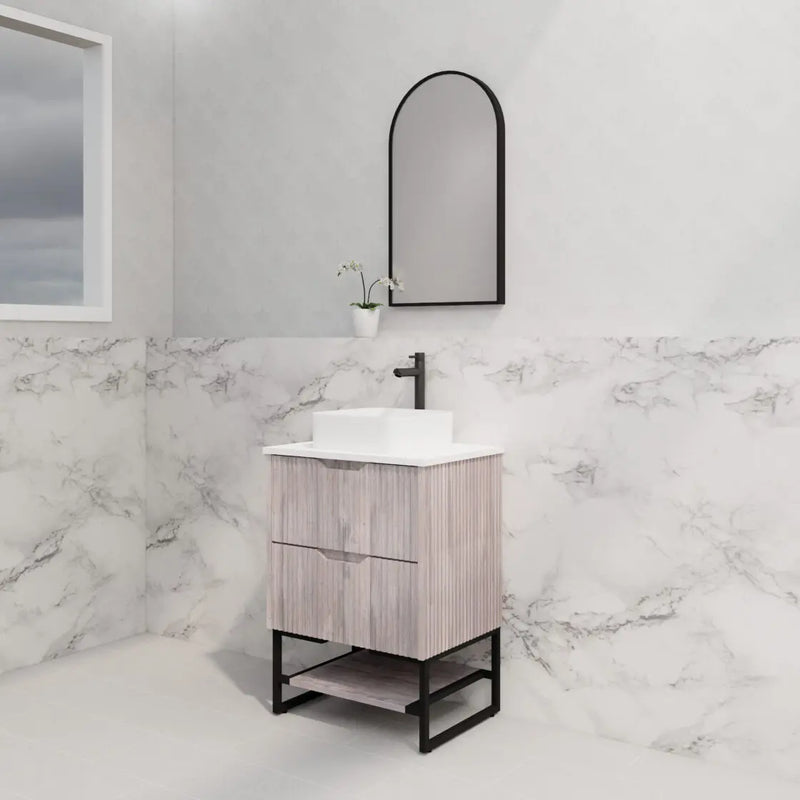 ABS Riva - Riva Bali Freestanding Vanity 600mm - White Oak - Aqualux Bathrooms