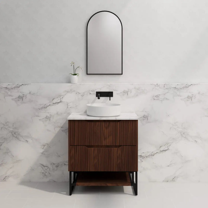 ABS Riva - Riva Bali Freestanding Vanity 750mm - Brown Oak - Aqualux Bathrooms