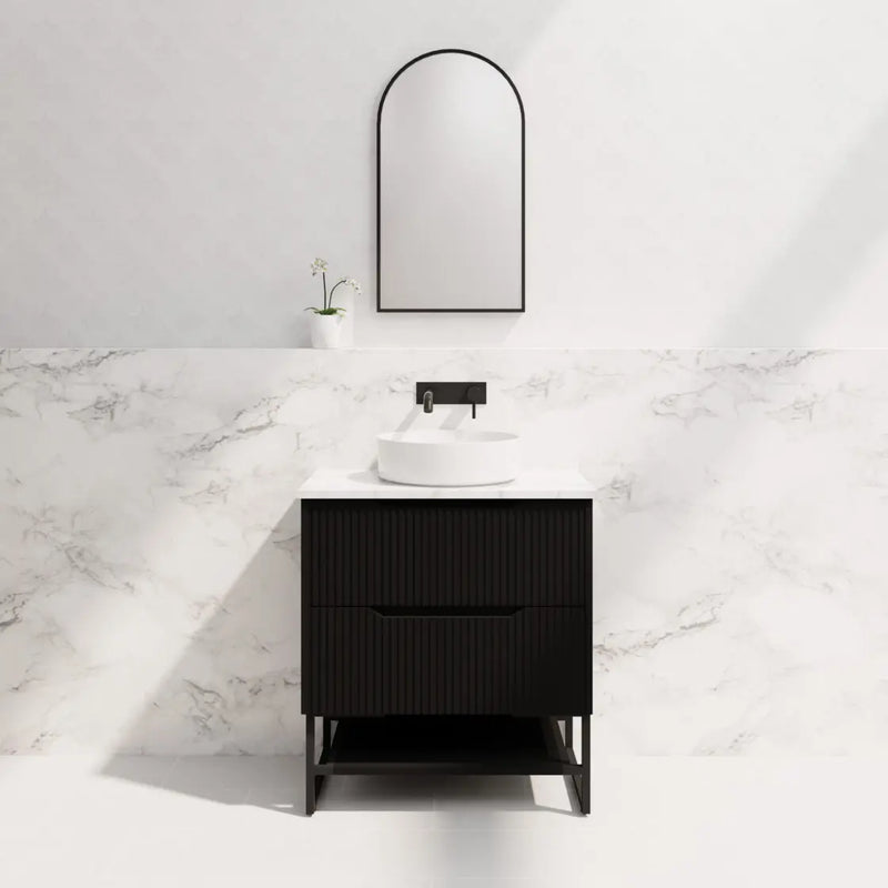 ABS Riva - Riva Bali Freestanding Vanity 750mm - Matt Black - Aqualux Bathrooms