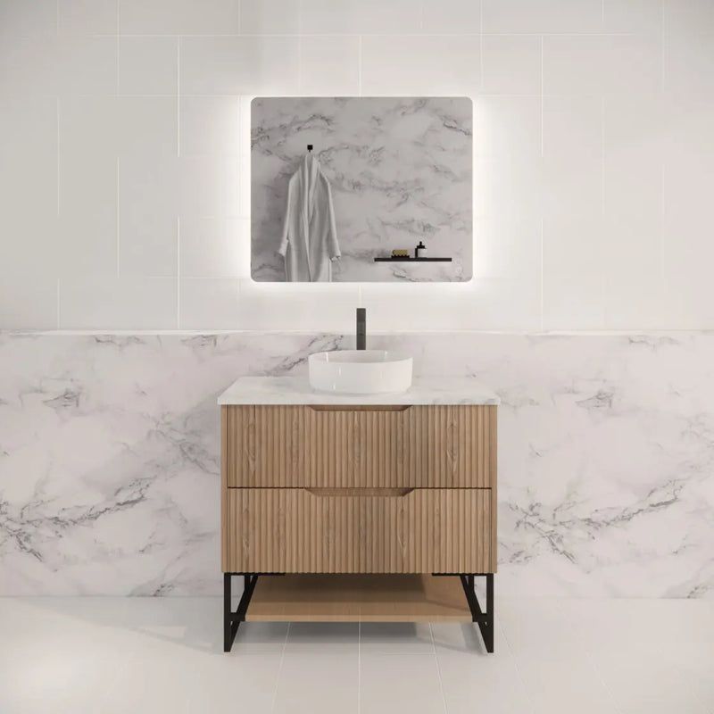 ABS Riva - Riva Bali Freestanding Vanity 900mm - American Oak - Aqualux Bathrooms