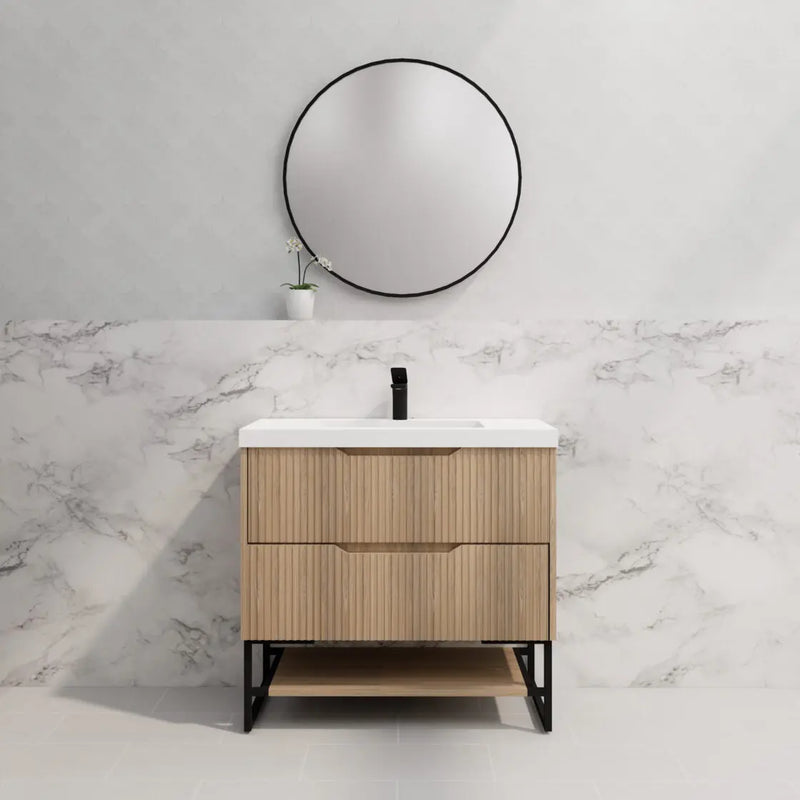 ABS Riva - Riva Bali Freestanding Vanity 900mm - American Oak - Aqualux Bathrooms