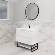 ABS Riva - Riva Bali Freestanding Vanity 900mm - Matt White - Aqualux Bathrooms