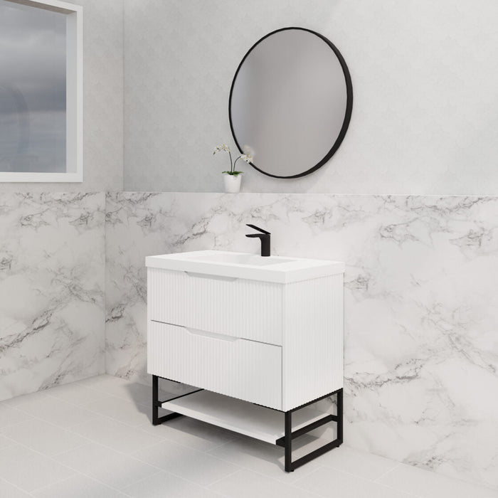 Riva Bali Freestanding Vanity 900mm - Matt White