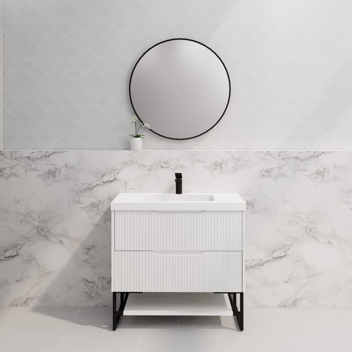 Riva Bali Freestanding Vanity 900mm - Matt White