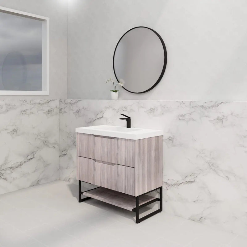 ABS Riva - Riva Bali Freestanding Vanity 900mm - White Oak - Aqualux Bathrooms