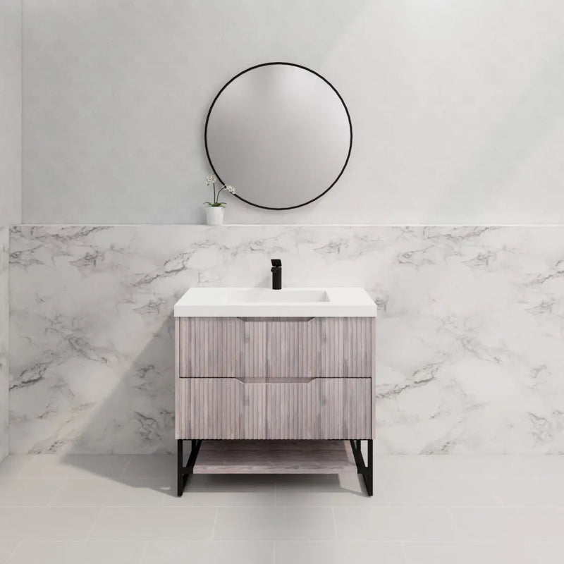 ABS Riva - Riva Bali Freestanding Vanity 900mm - White Oak - Aqualux Bathrooms