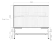 ABS Riva - Riva Bali Freestanding Vanity 900mm - Brown Oak - Aqualux Bathrooms