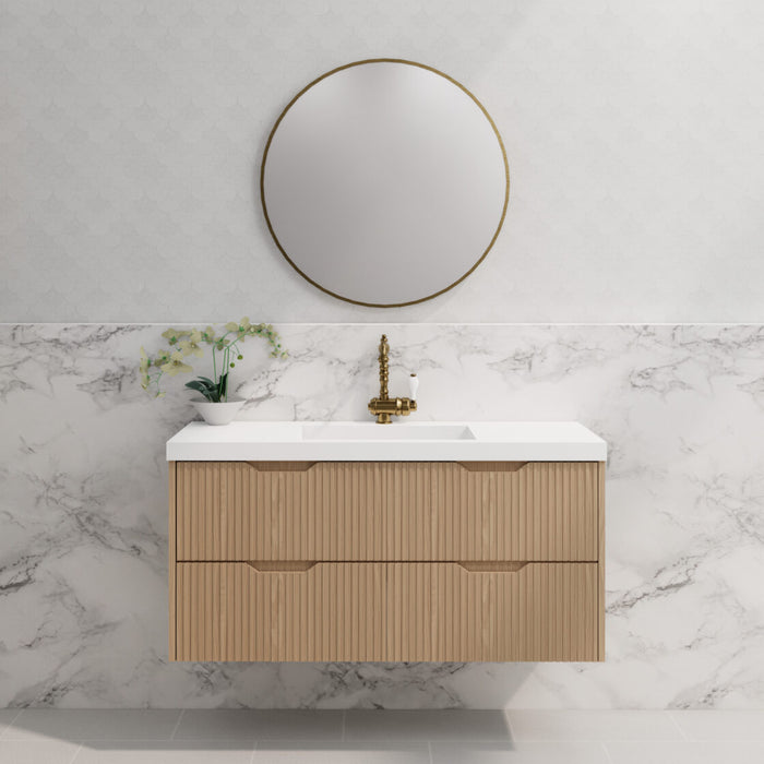 Riva Bali Wall Hung Single Bowl Vanity 1200mm - American Oak