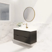 ABS Riva - Riva Bali Wall Hung Single Bowl Vanity 1200mm - Matt Black - Aqualux Bathrooms