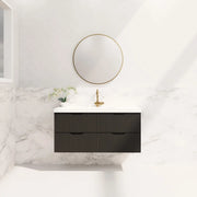 ABS Riva - Riva Bali Wall Hung Single Bowl Vanity 1200mm - Matt Black - Aqualux Bathrooms