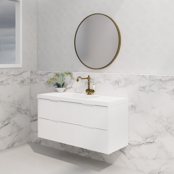 Riva Bali Wall Hung Single Bowl Vanity 1200mm - Matt White