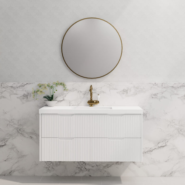 Riva Bali Wall Hung Single Bowl Vanity 1200mm - Matt White