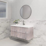 ABS Riva - Riva Bali Wall Hung Single Bowl Vanity 1200mm - White Oak - Aqualux Bathrooms