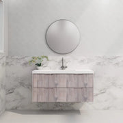 ABS Riva - Riva Bali Wall Hung Single Bowl Vanity 1200mm - White Oak - Aqualux Bathrooms