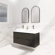 ABS Riva - Riva Bali Wall Hung Double Bowl Vanity 1200mm - Matt Black - Aqualux Bathrooms