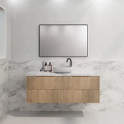 ABS Riva - Riva Bali Wall Hung Single Bowl Vanity 1500mm - American Oak - Aqualux Bathrooms