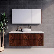 ABS Riva - Riva Bali Wall Hung Single Bowl Vanity 1500mm - Brown Oak - Aqualux Bathrooms