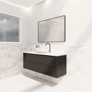 ABS Riva - Riva Bali Wall Hung Single Bowl Vanity 1500mm - Matt Black - Aqualux Bathrooms
