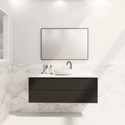 ABS Riva - Riva Bali Wall Hung Single Bowl Vanity 1500mm - Matt Black - Aqualux Bathrooms