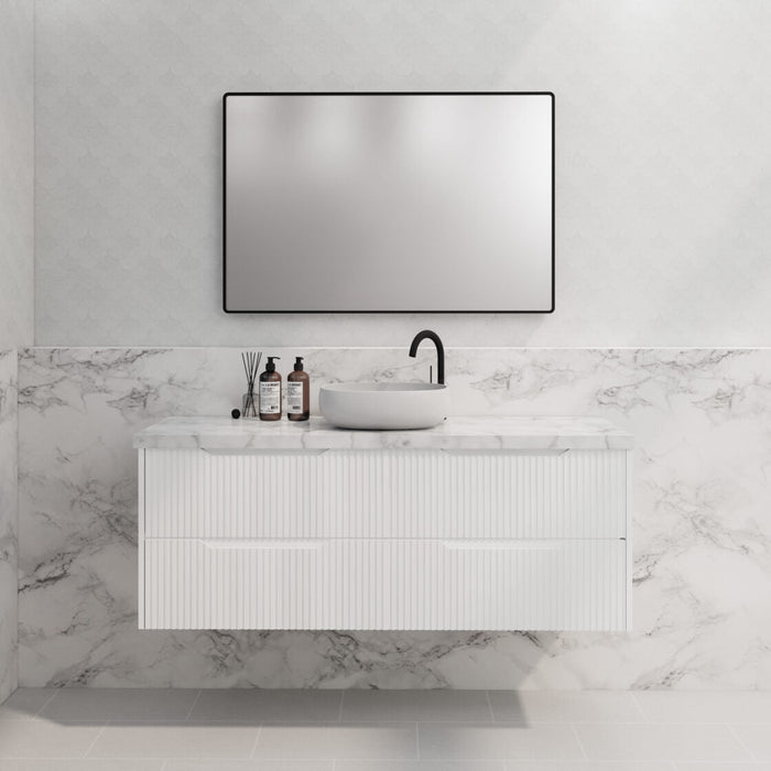 Riva Bali Wall Hung Single Bowl Vanity 1500mm - Matt White