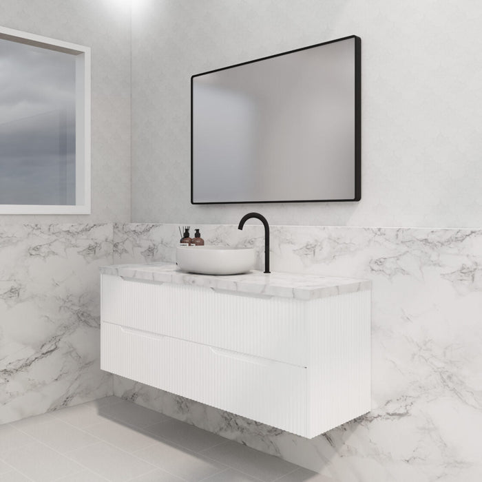 Riva Bali Wall Hung Single Bowl Vanity 1500mm - Matt White