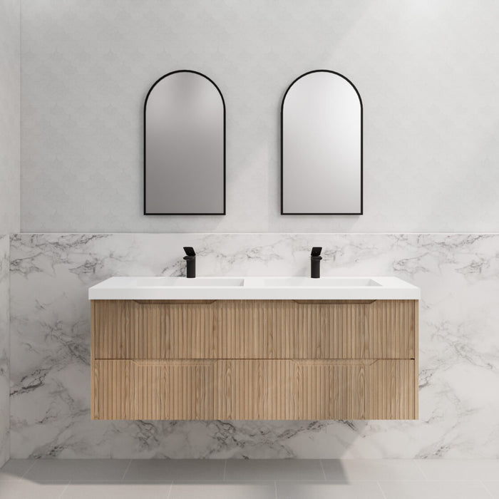 Riva Bali Wall Hung Double Bowl Vanity 1500mm - American Oak