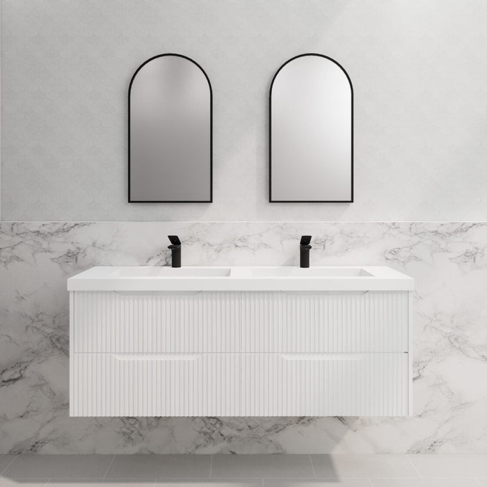 Riva Bali Wall Hung Double Bowl Vanity 1500mm - Matt White