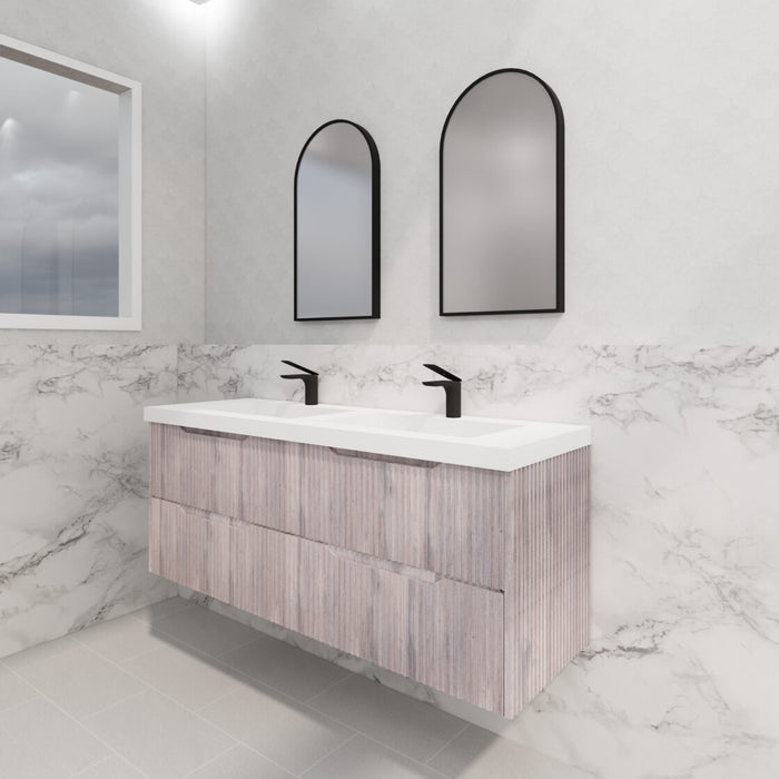 Riva Bali Wall Hung Double Bowl Vanity 1500mm - White Oak