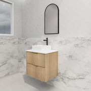 ABS Riva - Riva Bali Wall Hung Vanity 600mm - American Oak - Aqualux Bathrooms