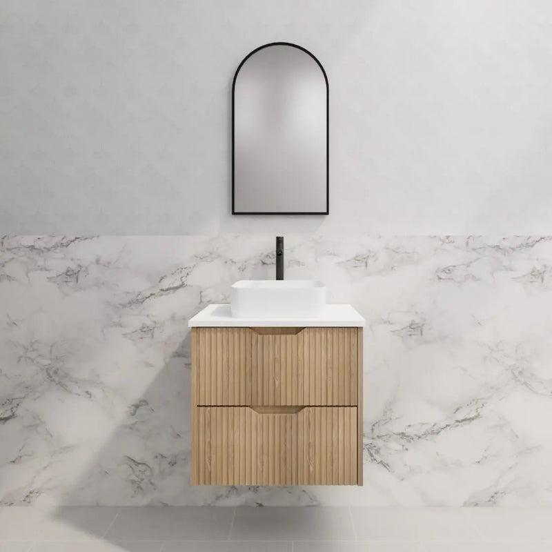 ABS Riva - Riva Bali Wall Hung Vanity 600mm - American Oak - Aqualux Bathrooms