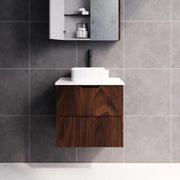 ABS Riva - Riva Bali Wall Hung Vanity 600mm - Brown Oak - Aqualux Bathrooms