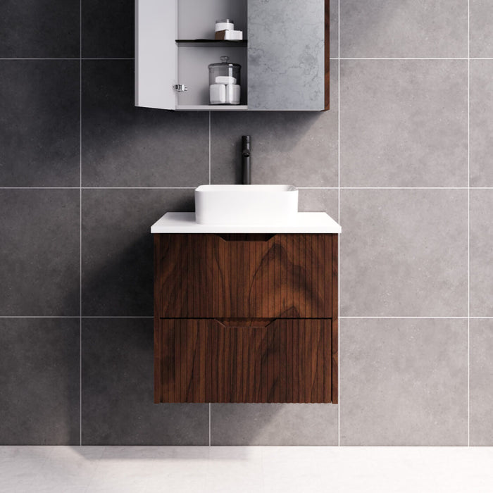 Riva Bali Wall Hung Vanity 600mm - Brown Oak