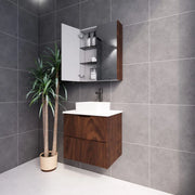 ABS Riva - Riva Bali Wall Hung Vanity 600mm - Brown Oak - Aqualux Bathrooms