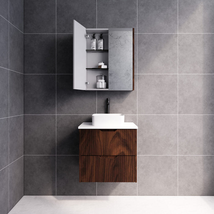 Riva Bali Wall Hung Vanity 600mm - Brown Oak