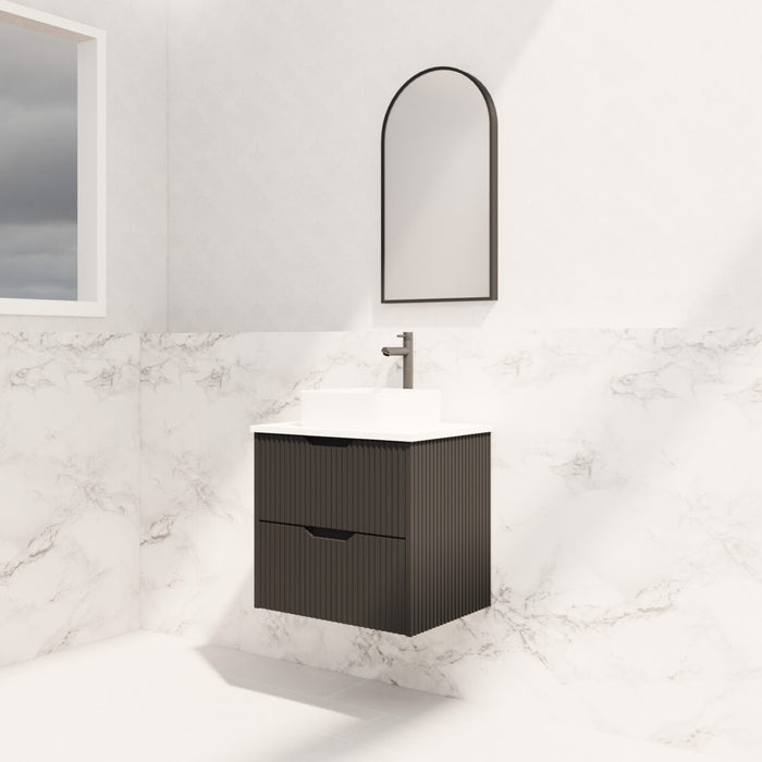 Riva Bali Wall Hung Vanity 600mm - Matt Black