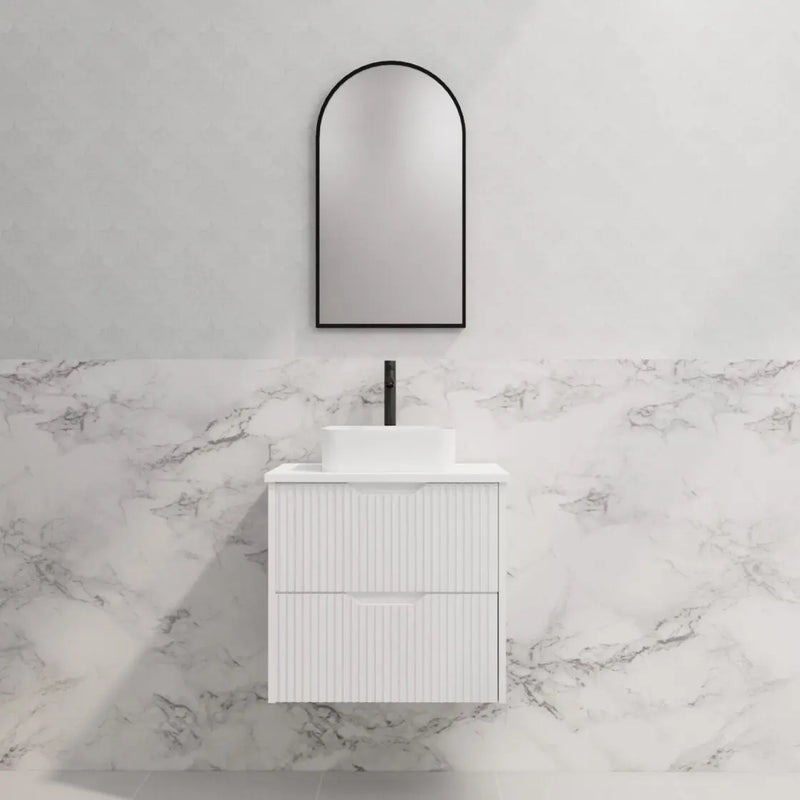 ABS Riva - Riva Bali Wall Hung Vanity 600mm - Matt White - Aqualux Bathrooms