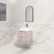 ABS Riva - Riva Bali Wall Hung Vanity 600mm - White Oak - Aqualux Bathrooms