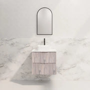 ABS Riva - Riva Bali Wall Hung Vanity 600mm - White Oak - Aqualux Bathrooms