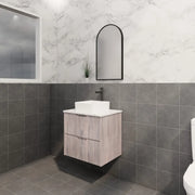 ABS Riva - Riva Bali Wall Hung Vanity 600mm - White Oak - Aqualux Bathrooms