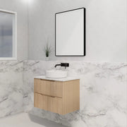 ABS Riva - Riva Bali Wall Hung Vanity 750mm - American Oak - Aqualux Bathrooms