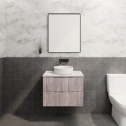ABS Riva - Riva Bali Wall Hung Vanity 750mm - White Oak - Aqualux Bathrooms