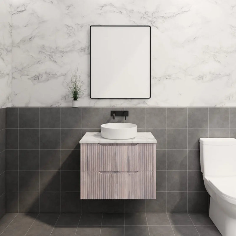 ABS Riva - Riva Bali Wall Hung Vanity 750mm - White Oak - Aqualux Bathrooms