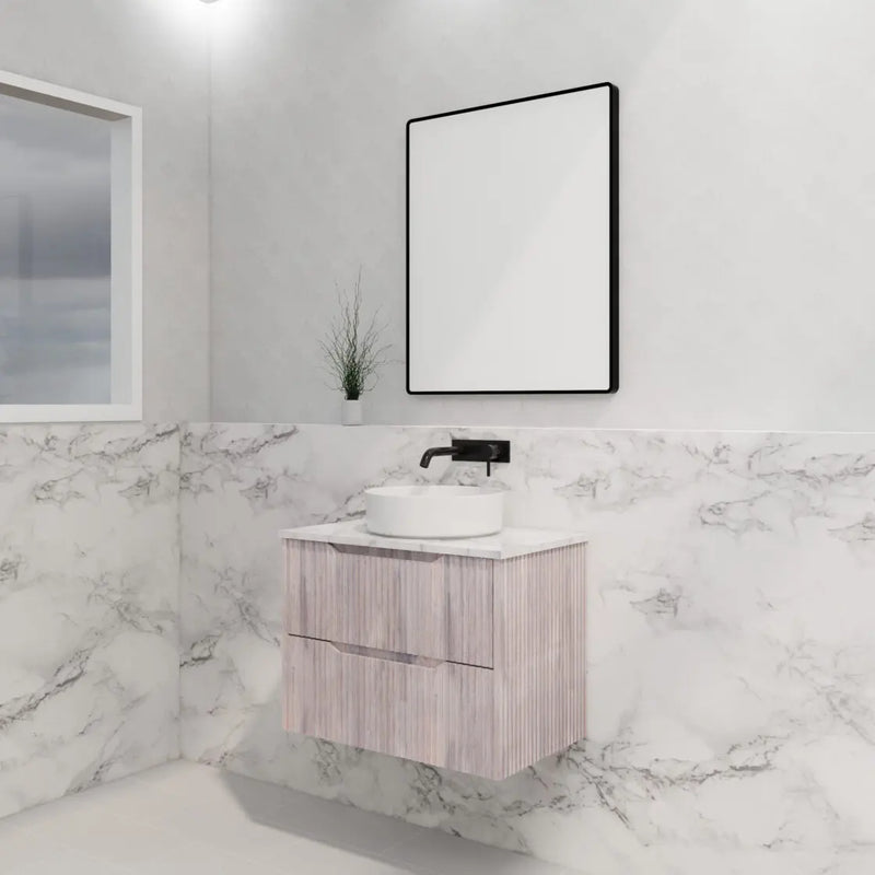 ABS Riva - Riva Bali Wall Hung Vanity 750mm - White Oak - Aqualux Bathrooms