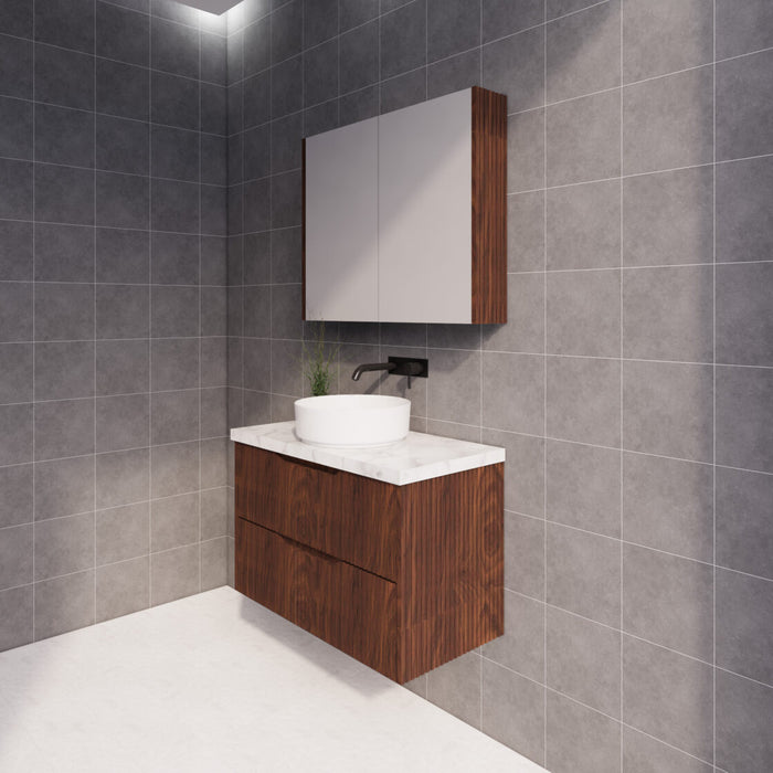 Riva Bali Wall Hung Vanity 900mm - Brown Oak