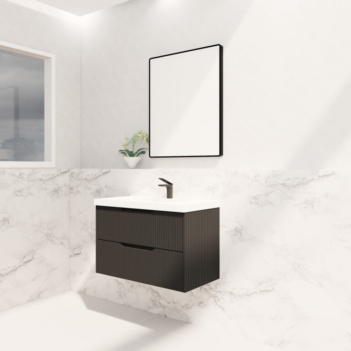 Riva Bali Wall Hung Vanity 900mm - Matt Black