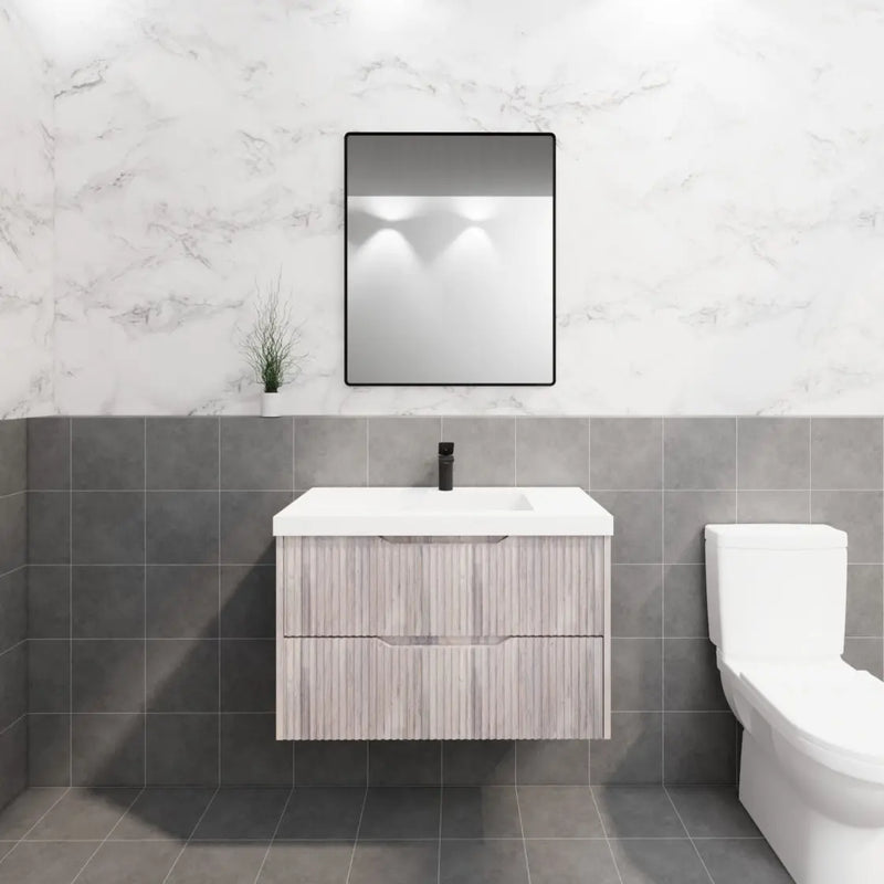 ABS Riva - Riva Bali Wall Hung Vanity 900mm - White Oak - Aqualux Bathrooms