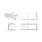 Bellevue Wall Hung Standard Vanity 1200 (Coastal Oak) - Aqualux Bathrooms- Poseidon