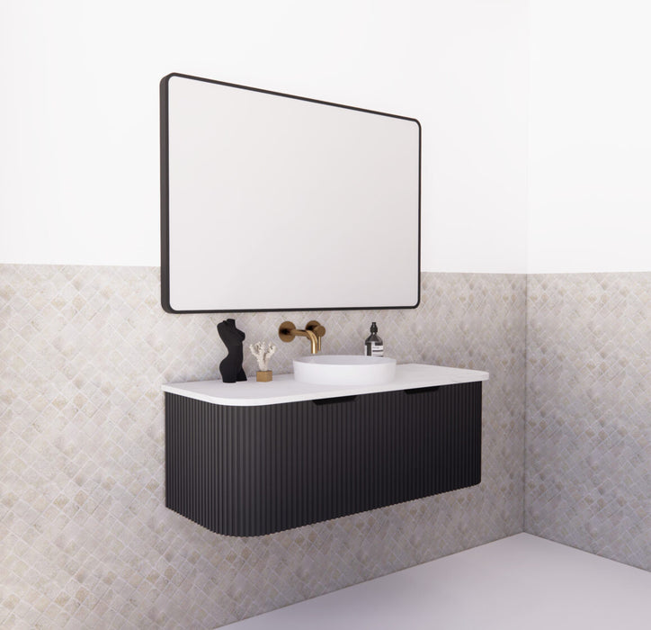 Riva Bergen Wall Hung Single Bowl Vanity 1200mm - Matt Black